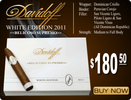 Davidoff White Edition 2011 Belicoso Supremo Cigar Box of 10 Cigars | TopQualityCigars.com